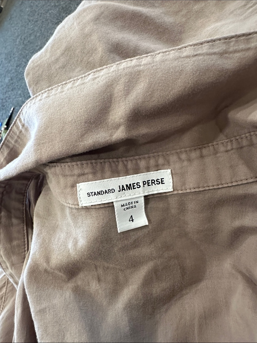 Standard James Perse Mixed Material Side Panel Button Down Collared Shirt 4/XL - Picture 8 of 9